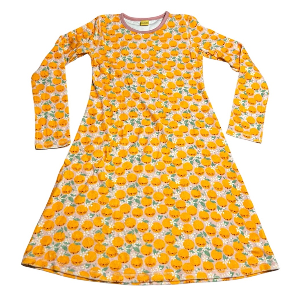 Duns Sweden Girls Dress 158/164 12-14 Velour Orange Fall Halloween Long Sleeve